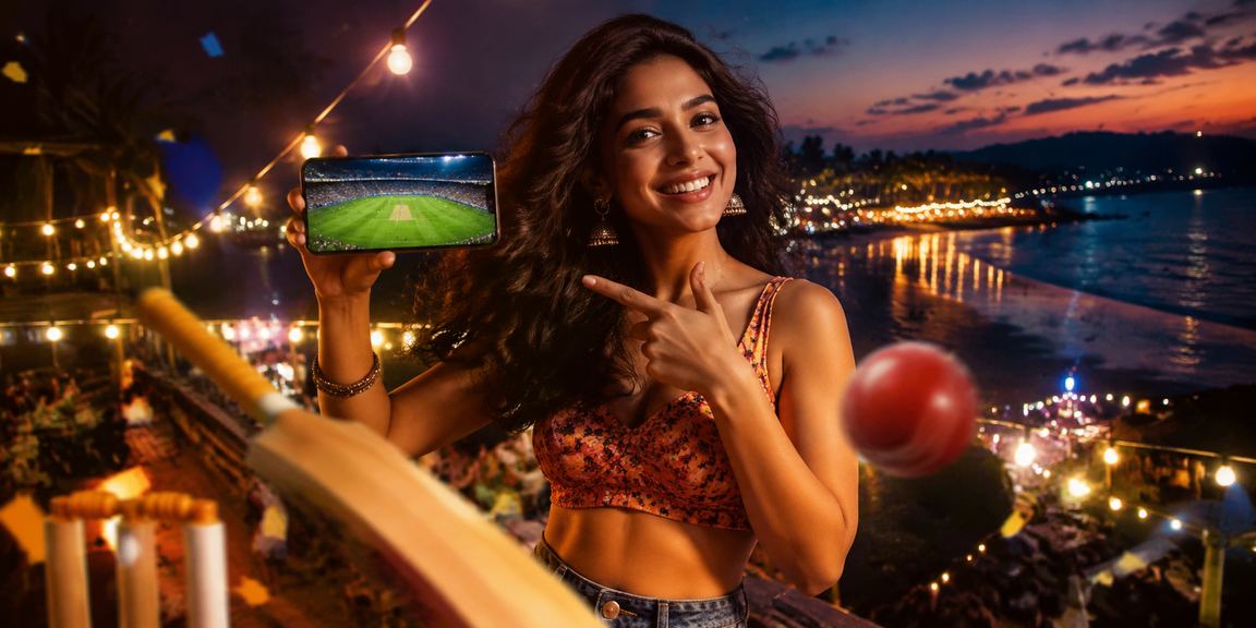 Beach with cricket betting ambiance in India