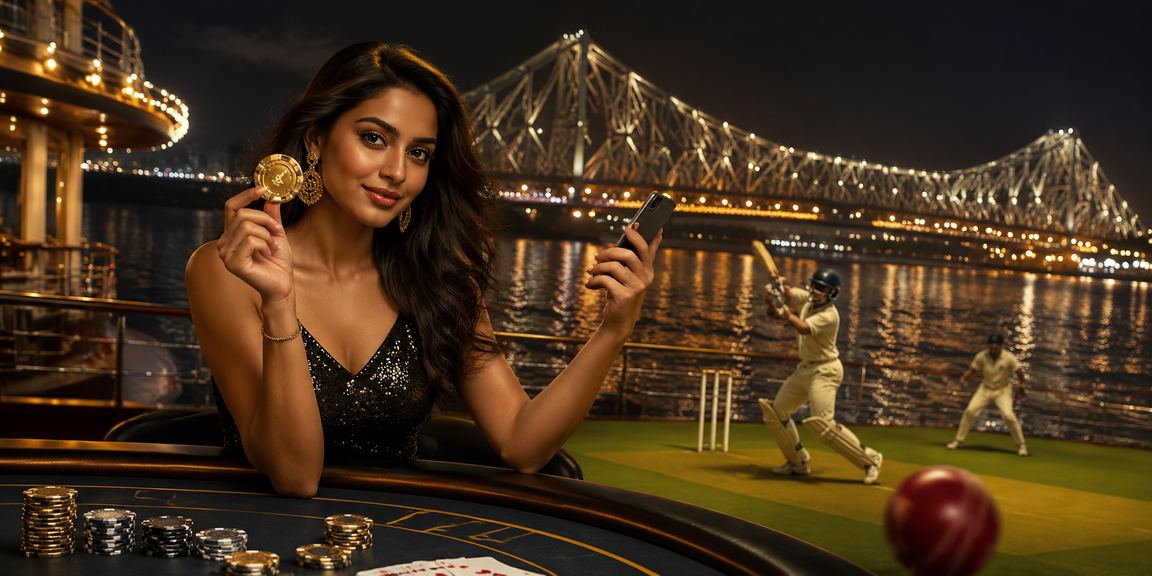 Kolkata Howrah Bridge lit up with cricket season excitement